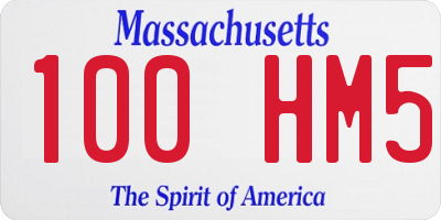 MA license plate 100HM5