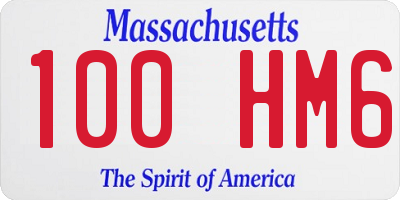 MA license plate 100HM6