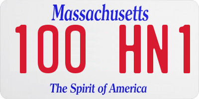 MA license plate 100HN1