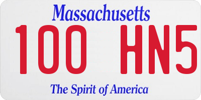 MA license plate 100HN5