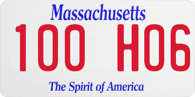 MA license plate 100HO6