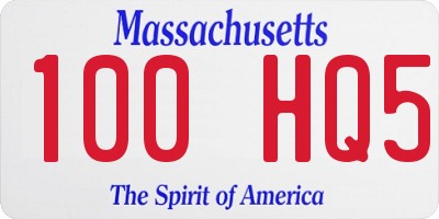 MA license plate 100HQ5