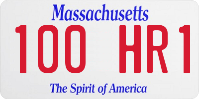 MA license plate 100HR1