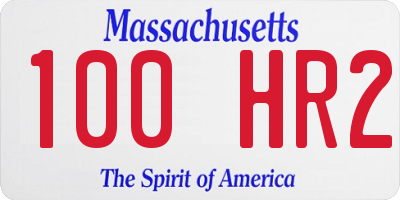 MA license plate 100HR2