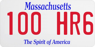 MA license plate 100HR6