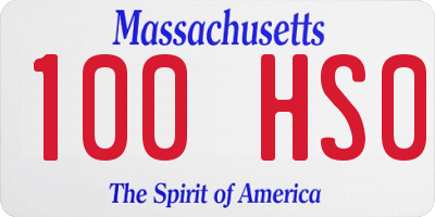 MA license plate 100HS0