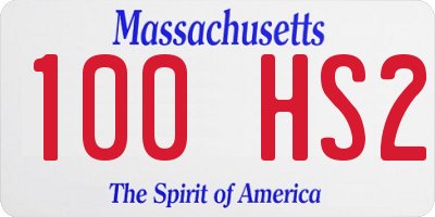 MA license plate 100HS2