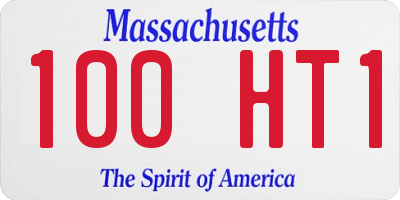 MA license plate 100HT1