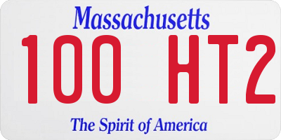 MA license plate 100HT2
