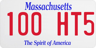 MA license plate 100HT5