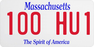 MA license plate 100HU1