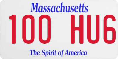 MA license plate 100HU6