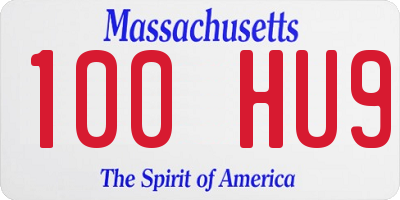 MA license plate 100HU9