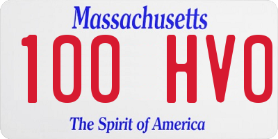 MA license plate 100HV0