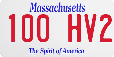 MA license plate 100HV2