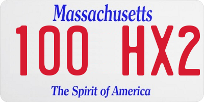 MA license plate 100HX2