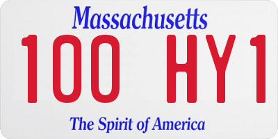 MA license plate 100HY1