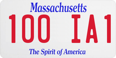 MA license plate 100IA1