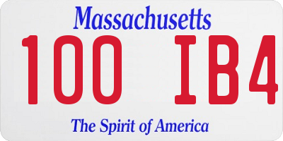 MA license plate 100IB4
