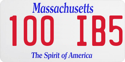 MA license plate 100IB5