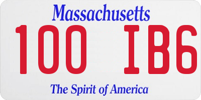 MA license plate 100IB6