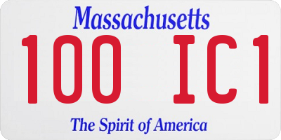 MA license plate 100IC1