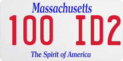 MA license plate 100ID2