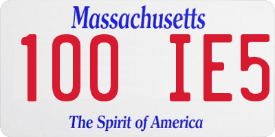 MA license plate 100IE5