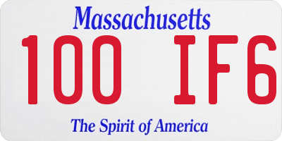 MA license plate 100IF6