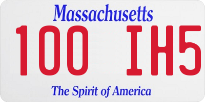 MA license plate 100IH5