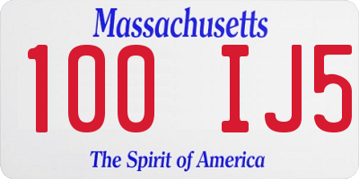 MA license plate 100IJ5