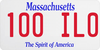 MA license plate 100IL0