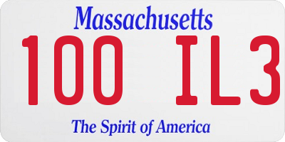 MA license plate 100IL3