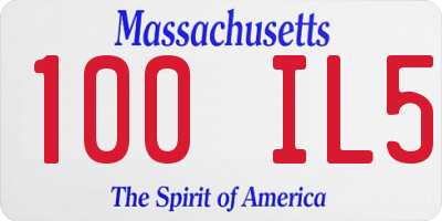 MA license plate 100IL5