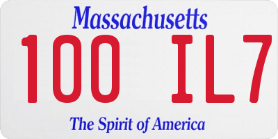 MA license plate 100IL7