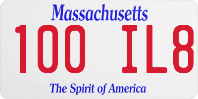 MA license plate 100IL8
