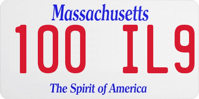 MA license plate 100IL9