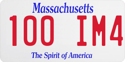 MA license plate 100IM4