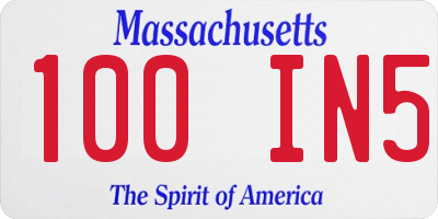 MA license plate 100IN5