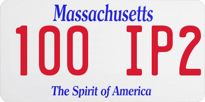 MA license plate 100IP2