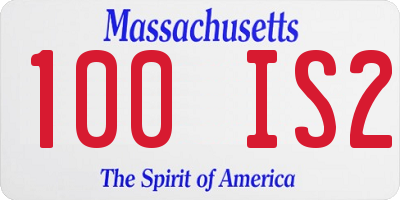 MA license plate 100IS2