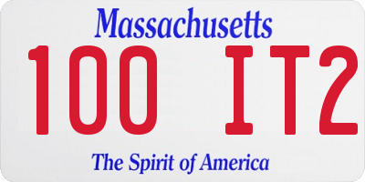 MA license plate 100IT2