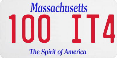 MA license plate 100IT4