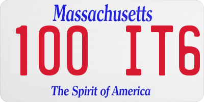 MA license plate 100IT6