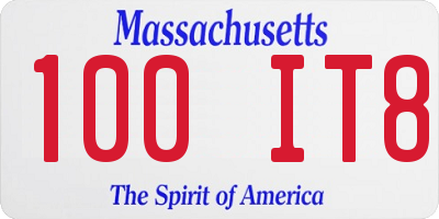 MA license plate 100IT8