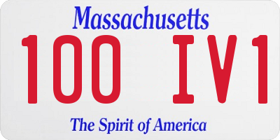 MA license plate 100IV1