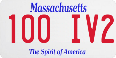 MA license plate 100IV2