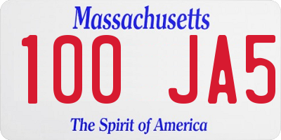 MA license plate 100JA5