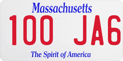 MA license plate 100JA6