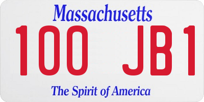 MA license plate 100JB1